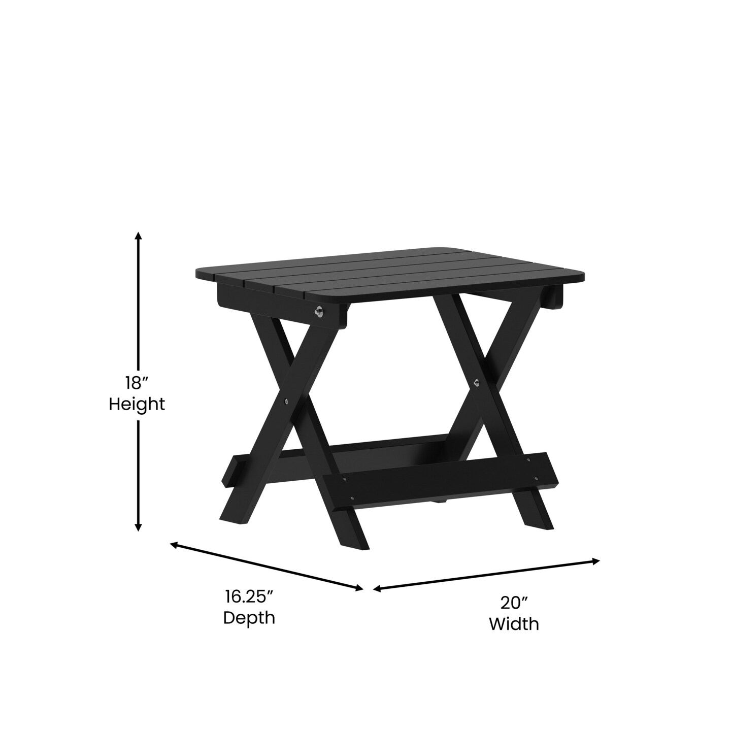 Merrick Lane Gaylord 3-Piece Adirondack Chairs/Table Set for Indoor/Outdoor Use with 2 Adjustable Lounge Chairs with Cup Holders and Folding Side Table