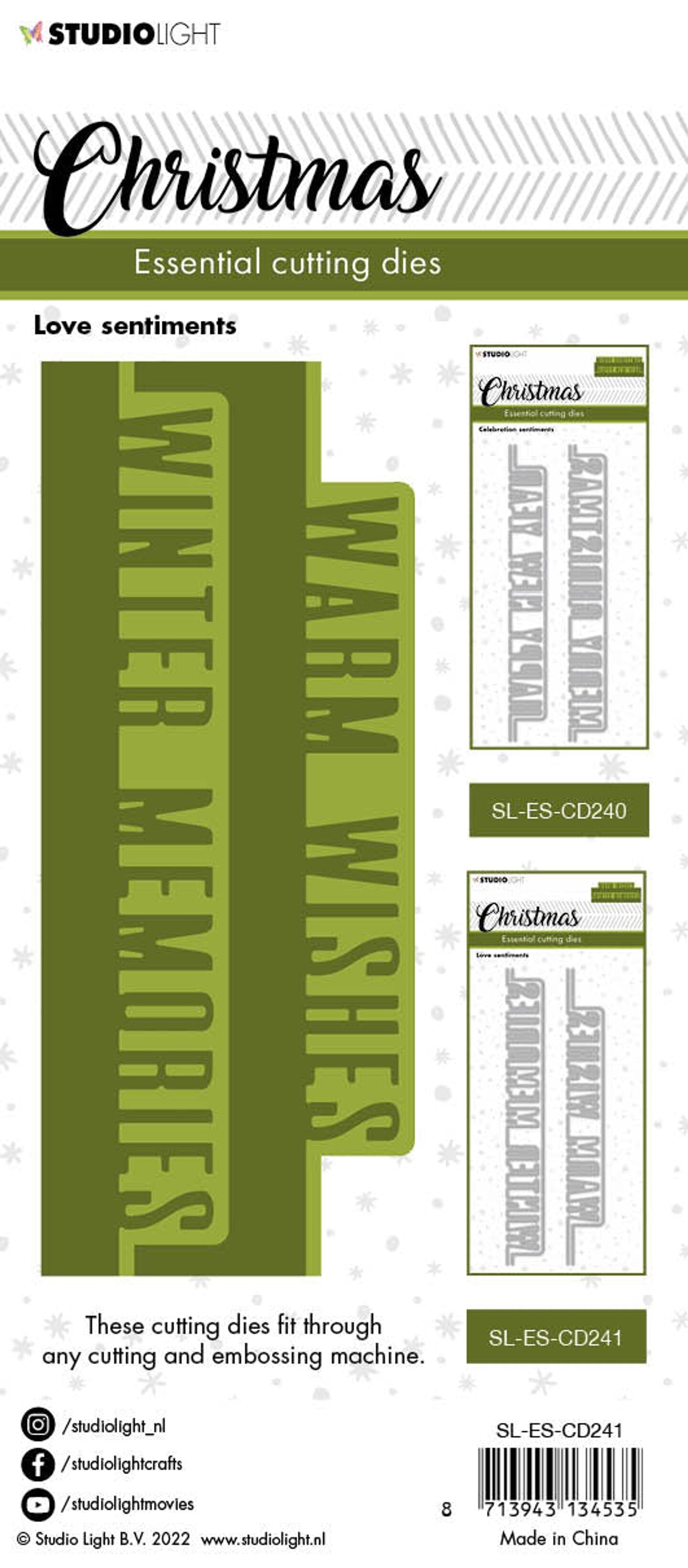 Studio Light SL Cutting Dies Christmas Love Sentiments Essentials 50x152x1mm 4 PC nr.241