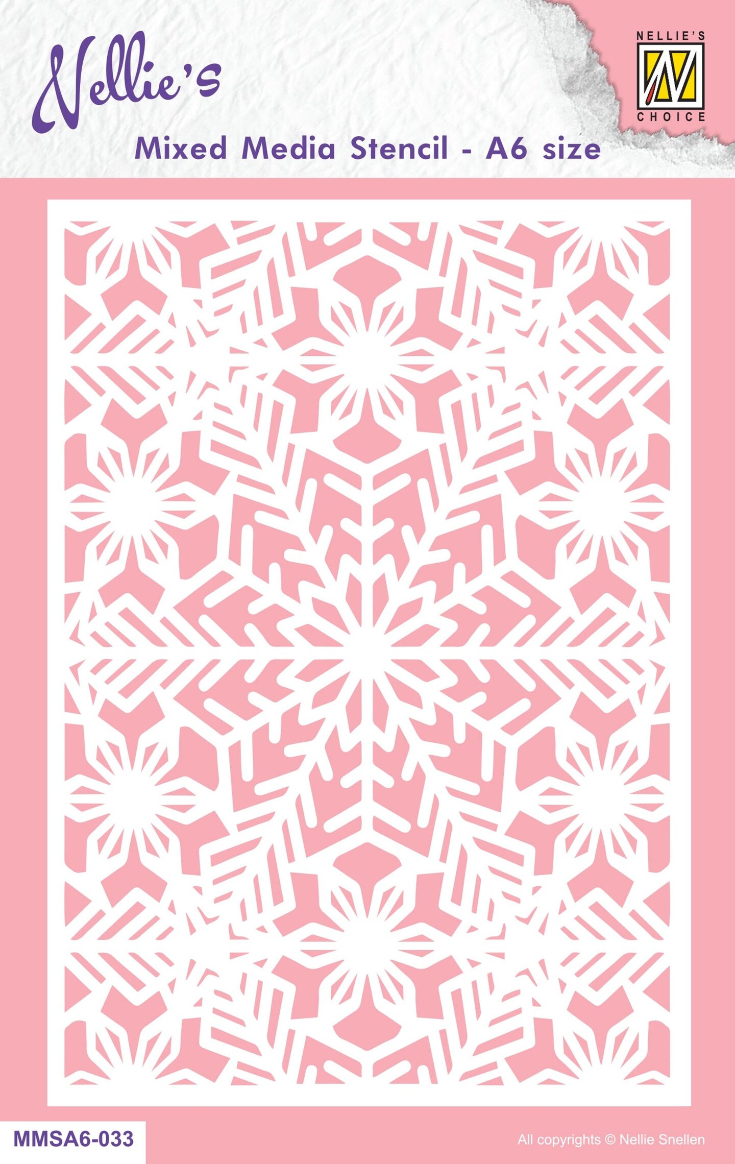 Nellie&#x27;s Choice  Mixed Media Stencil A6 Size - Christmas - Snowflakes-2
