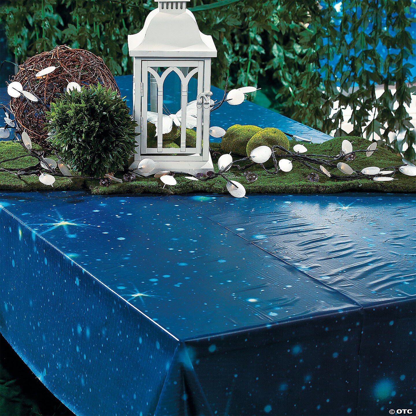Starry Night Disposable Plastic Tablecloth Roll 40" x 100 ft.