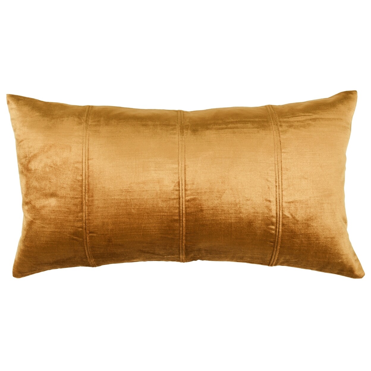 Saltoro Sherpi Chad 26 Inch Velvet Decorative Lumbar Throw Pillow, Plush, Copper-