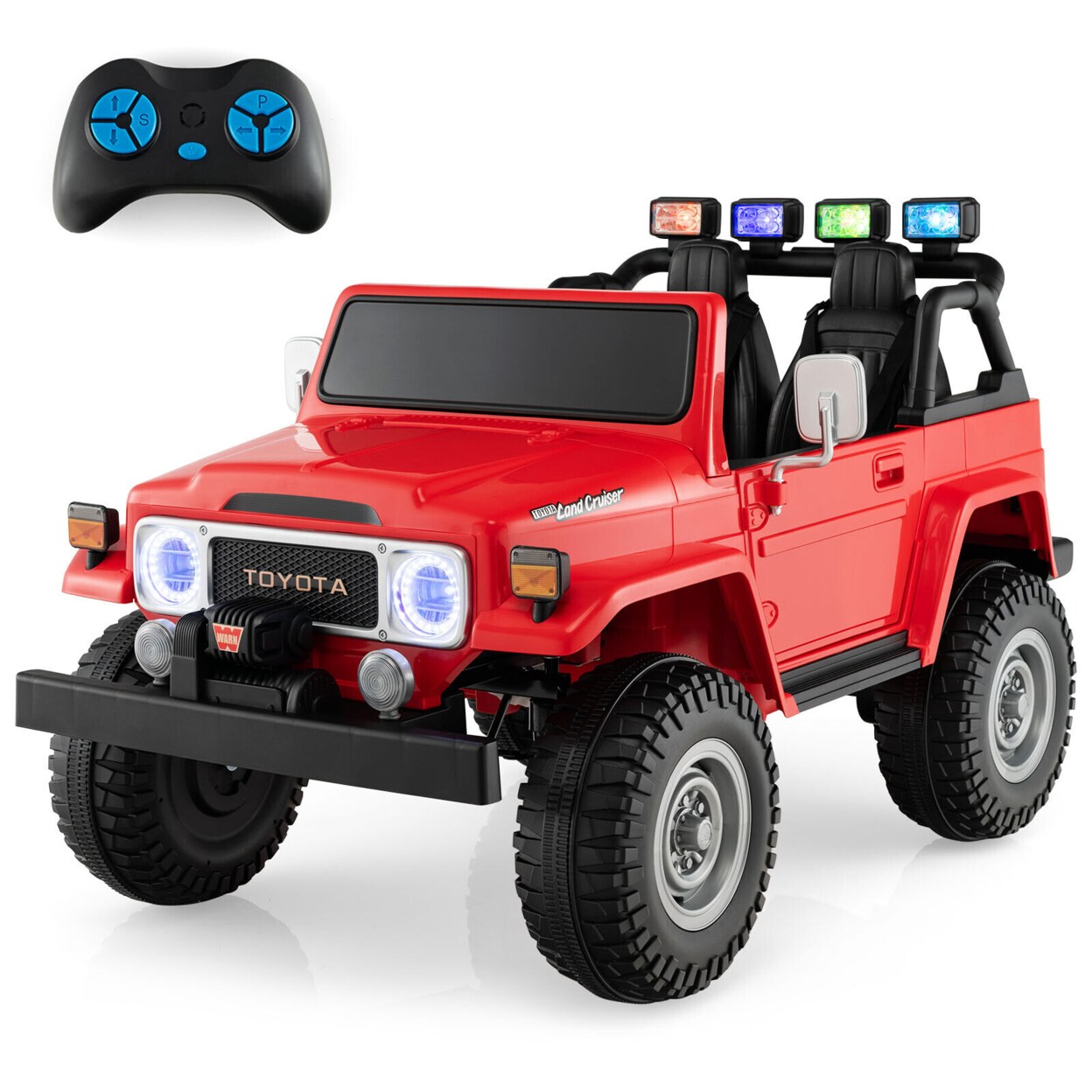 2 Seater Ride On Truck Car 12V Licensed Toyota Fj40 Rc W/ Laser Light And Music