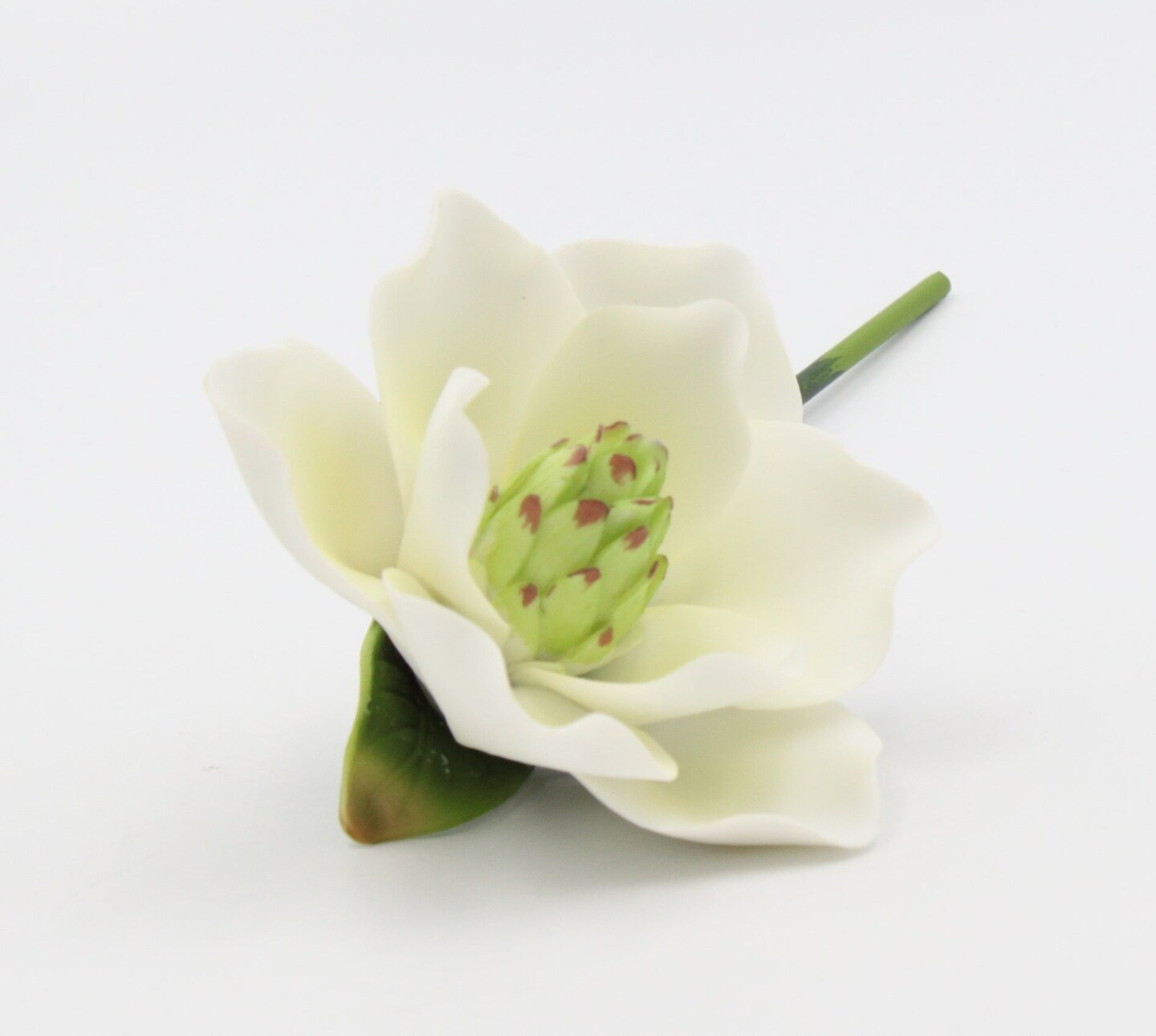 Ceramic Magnolia Flower with Stem, Home D&#xE9;cor, Gift for Her, Gift for Mom, Wedding Decor