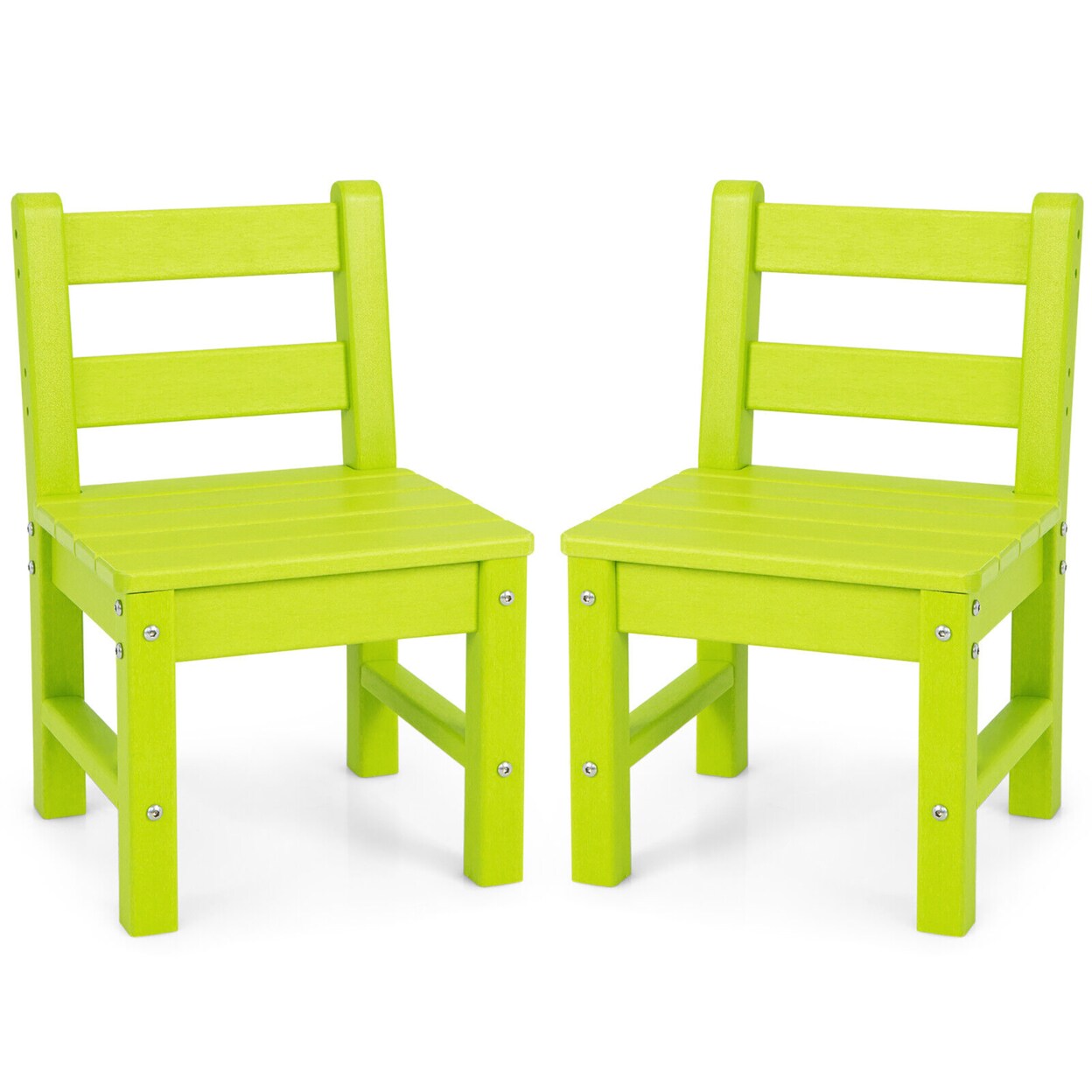 2 Pcs Kids Chairs Indoor Outdoor Heavy-Duty All-Weather Children Learning