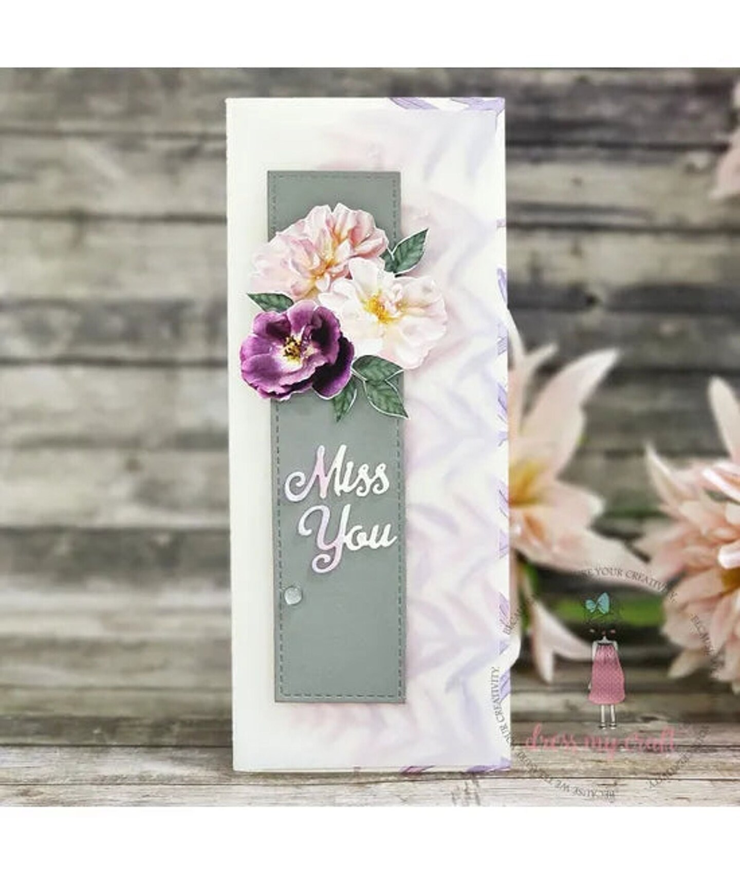 Dress My Craft  Transfer Me - Purple Flowers
