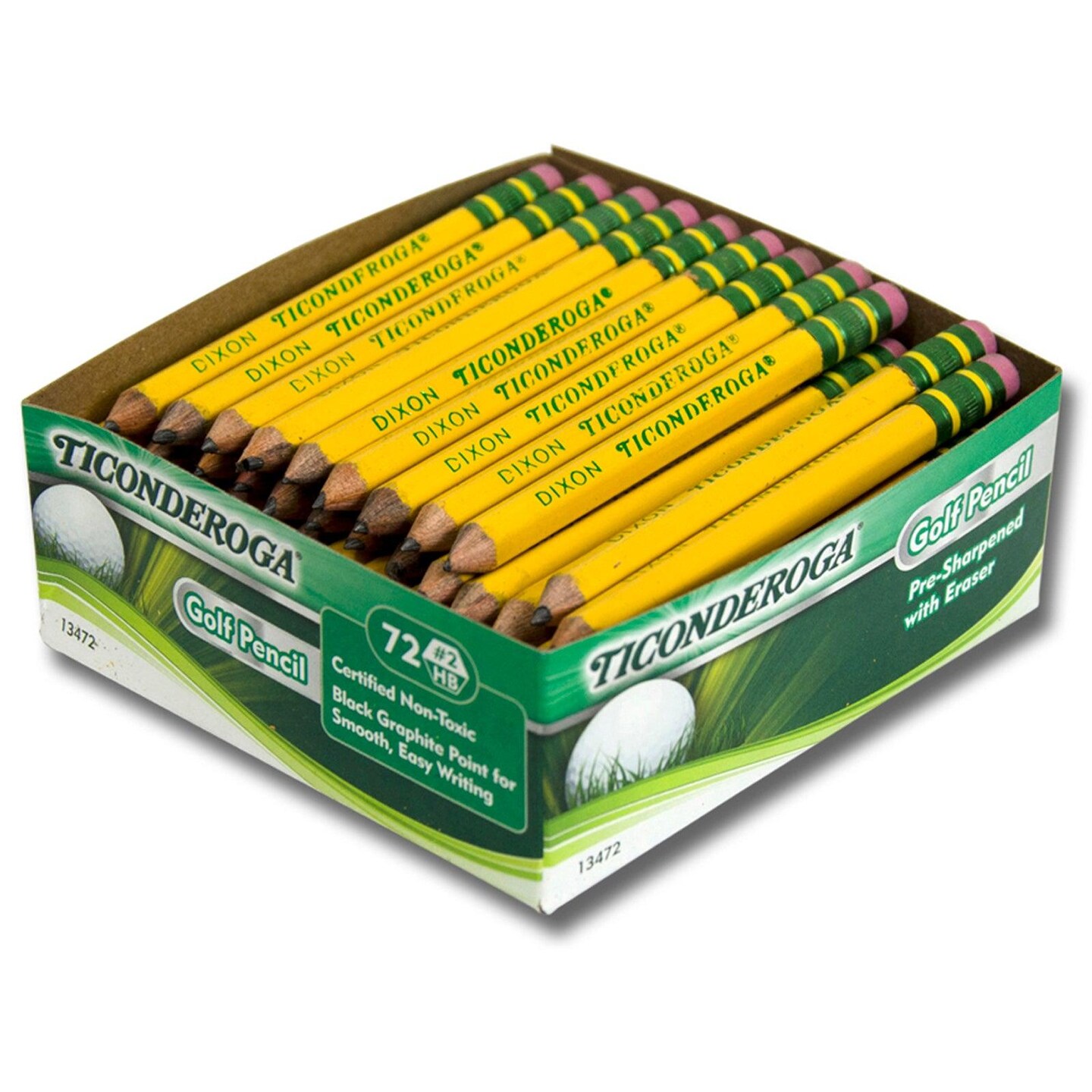 Golf Pencils with Eraser, Box of 72