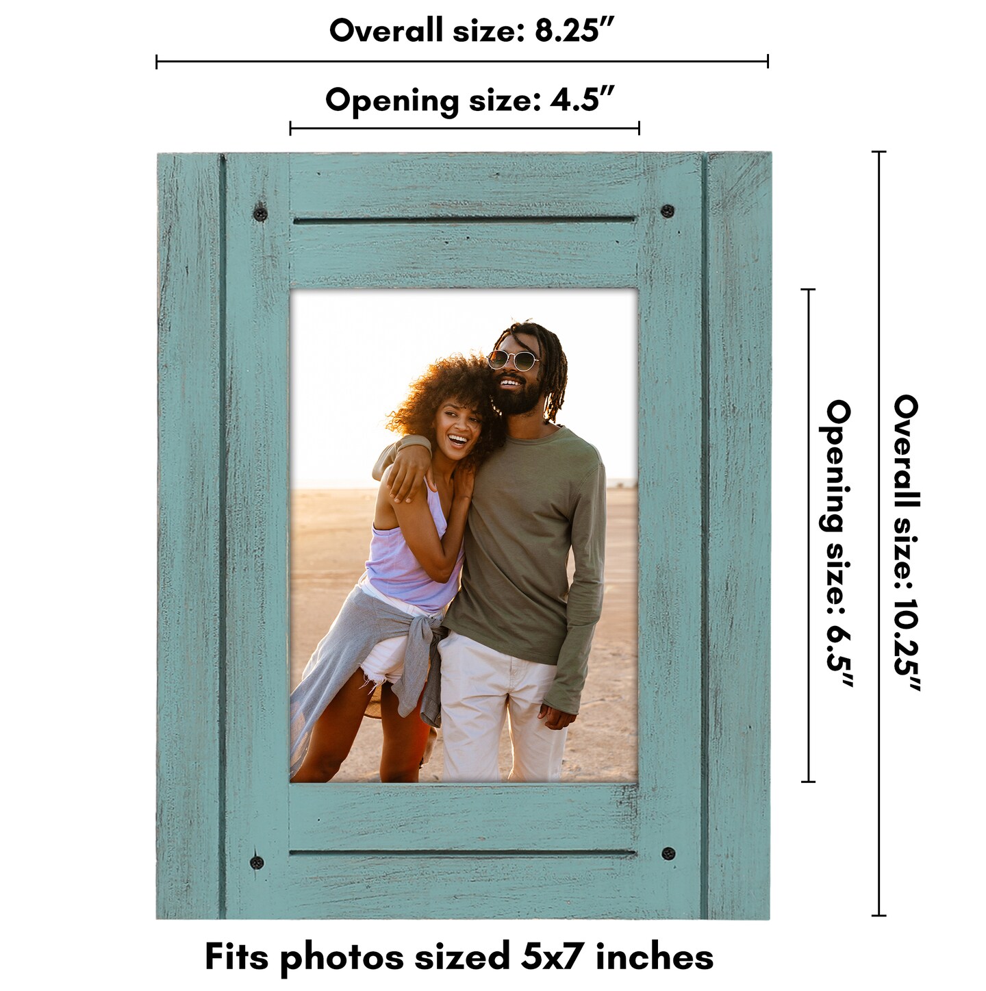 Americanflat Rustic Picture Frame - Modern Photo Frame for Unique Farmhouse Look - Polished Glass Cover - Hanging Hardware with Horizontal and Vertical Display - Includes Easel