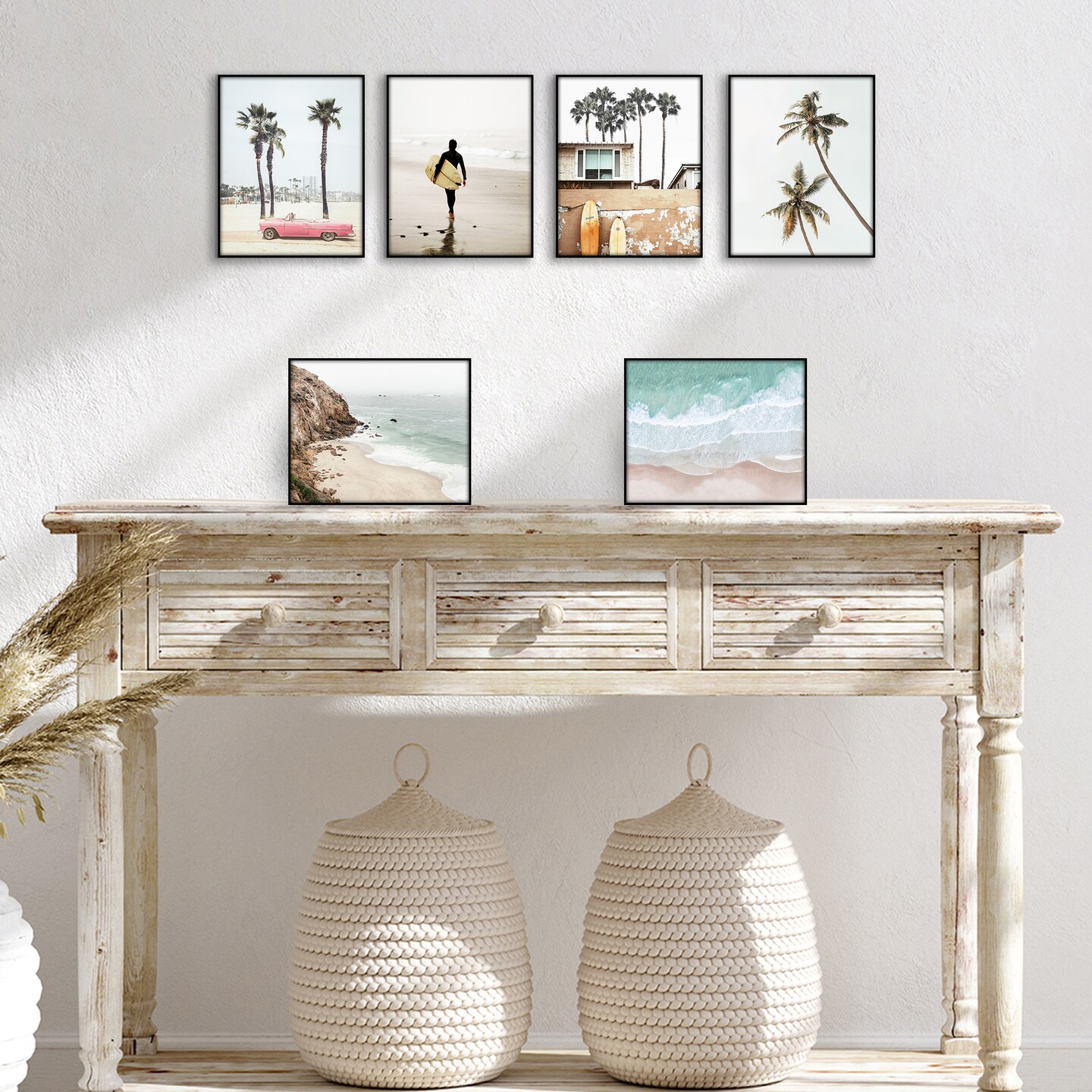 Americanflat Front Loading Picture Frame Set - Set of 6- Multi Picture Frames - Perfect for Photos and Wall Decor - Shatter Resistant Glass - Hanging Hardware with Snap-Out Easel
