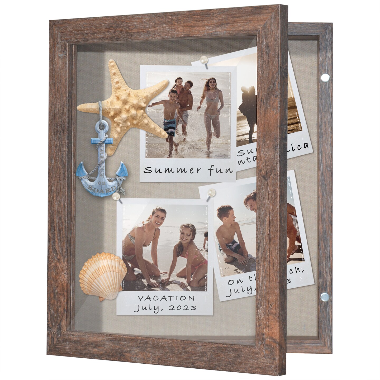 Americanflat Front Loading Shadow Box Frame - 1.5 Interior Depth for Memorabilia - Display Case for Keepsakes - Magnetic Closure - Includes Pins to Secure Items - Hanging Hardware