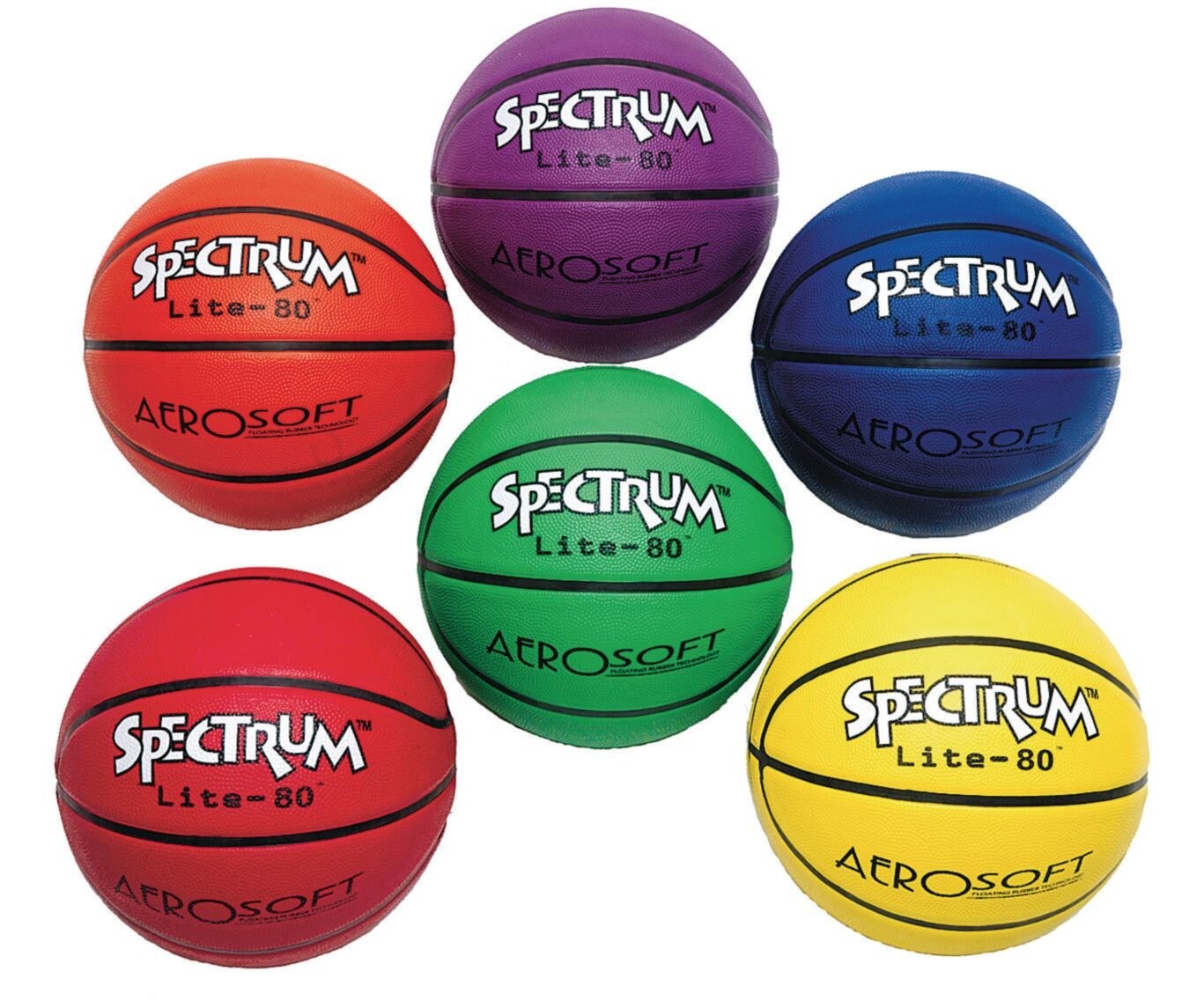 Spectrum™ Lite-80™ Rubber Basketball, Intermediate (Pack of 6)