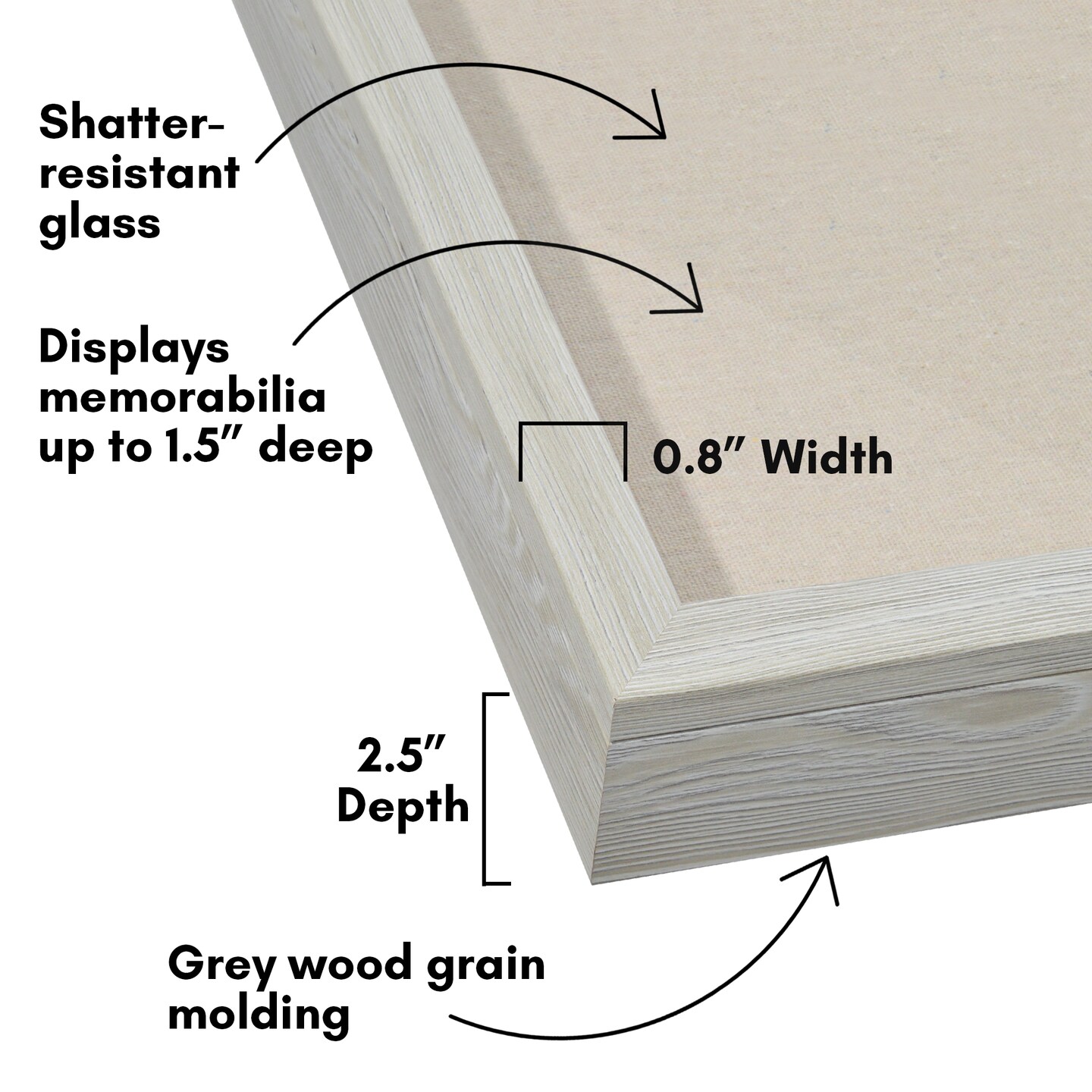 Americanflat Front Loading Shadow Box Frame - 1.5 Interior Depth for Memorabilia - Display Case for Keepsakes - Magnetic Closure - Includes Pins to Secure Items - Hanging Hardware