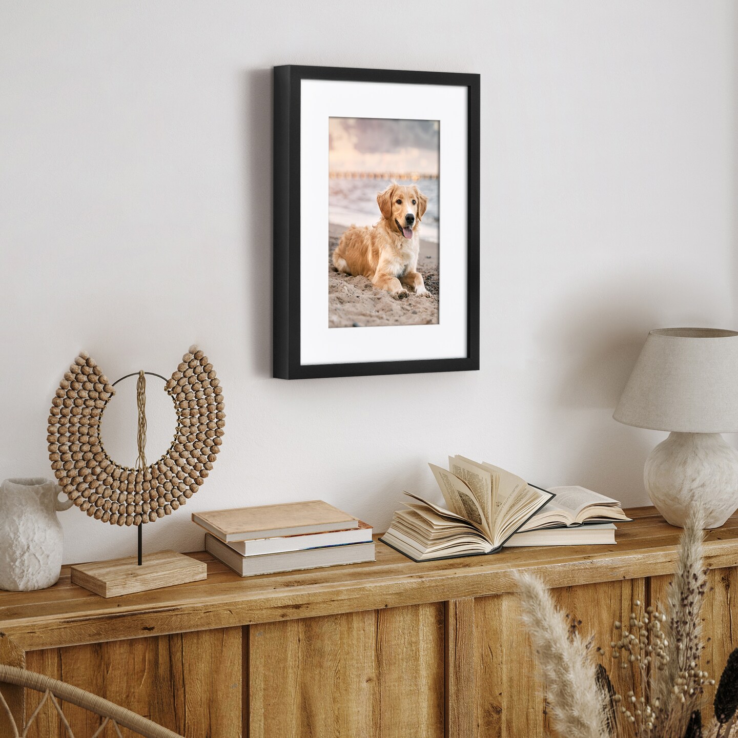 Americanflat Gallery-Style Picture Frame with Mat - Showcase Artwork, Prints, and Photos - Shatter Resistant Glass - Hanging Hardware with Drywall Anchor