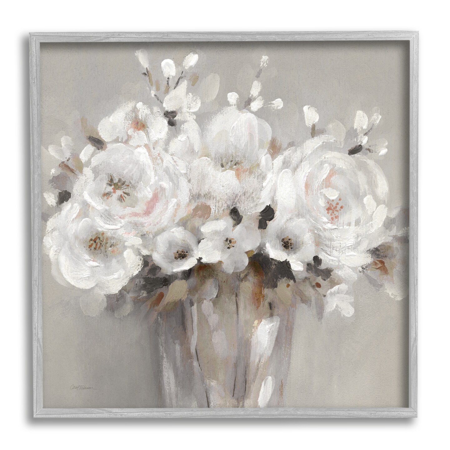 Stupell Industries White Flower Bunches Framed Giclee Art