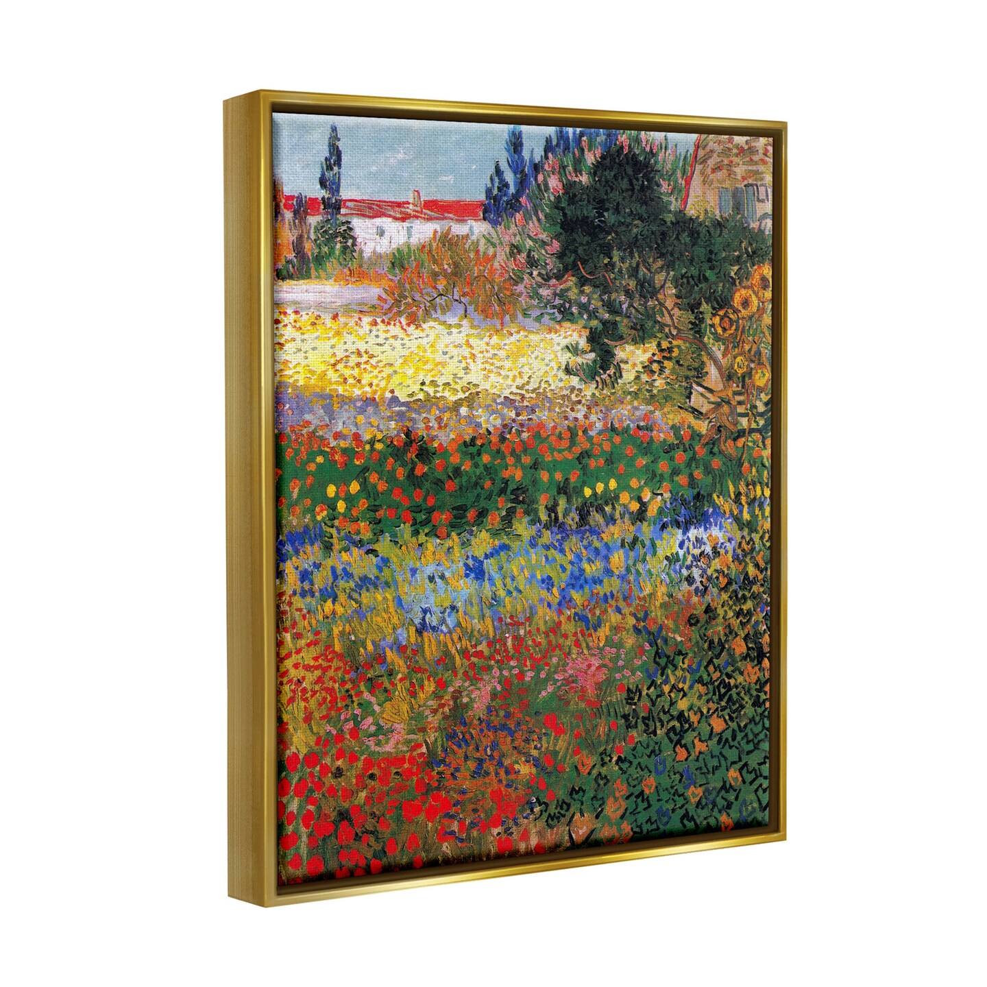 Stupell Industries Flower Garden Van Gogh Framed Floater Canvas Wall Art