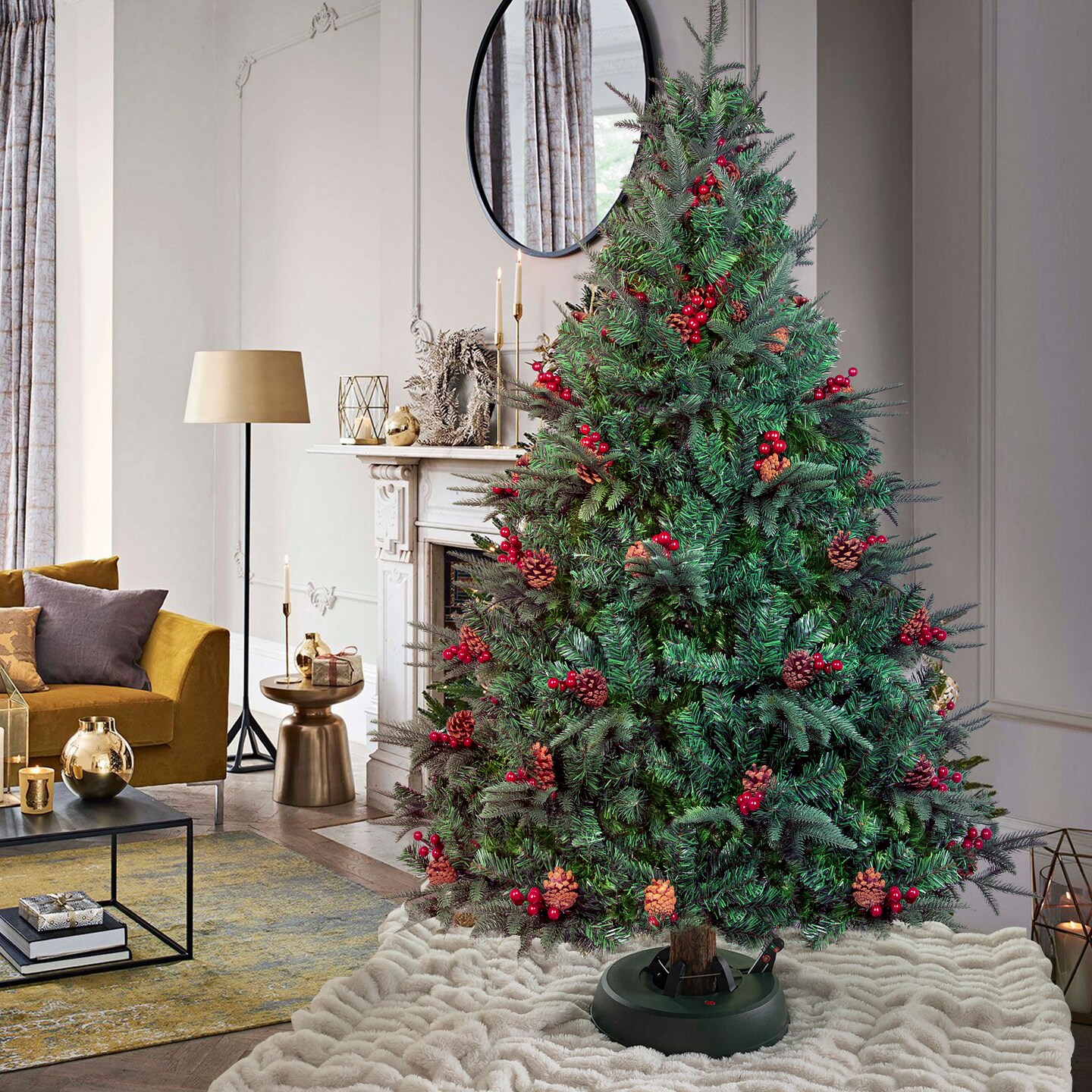 Automatic Plastic Green Foot Pedal Christmas Tree Stand