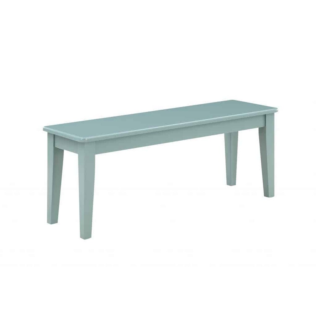 Saltoro Sherpi Bray 44 Inch Modern Rectangular Dining Bench, Tapered Legs, Teal Blue -