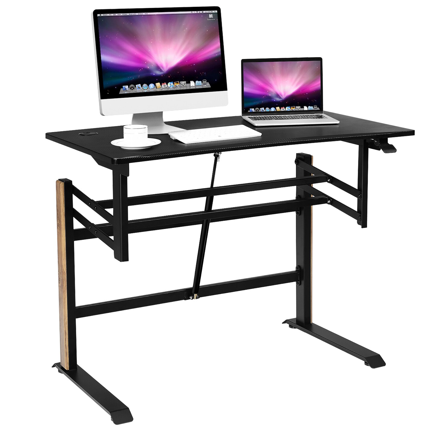 Costway Pneumatic Height Adjustable Standing Desk Sit to Stand Computer ...