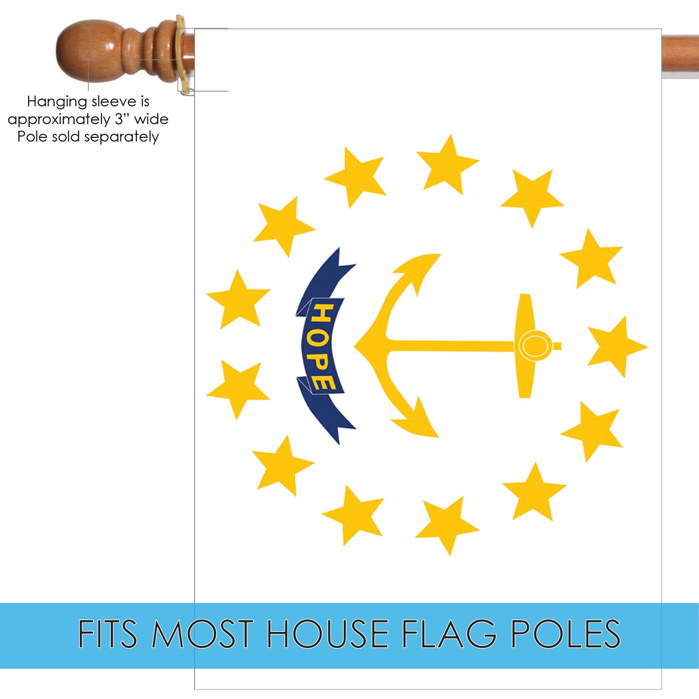 Rhode Island State Flag Decorative  Flag