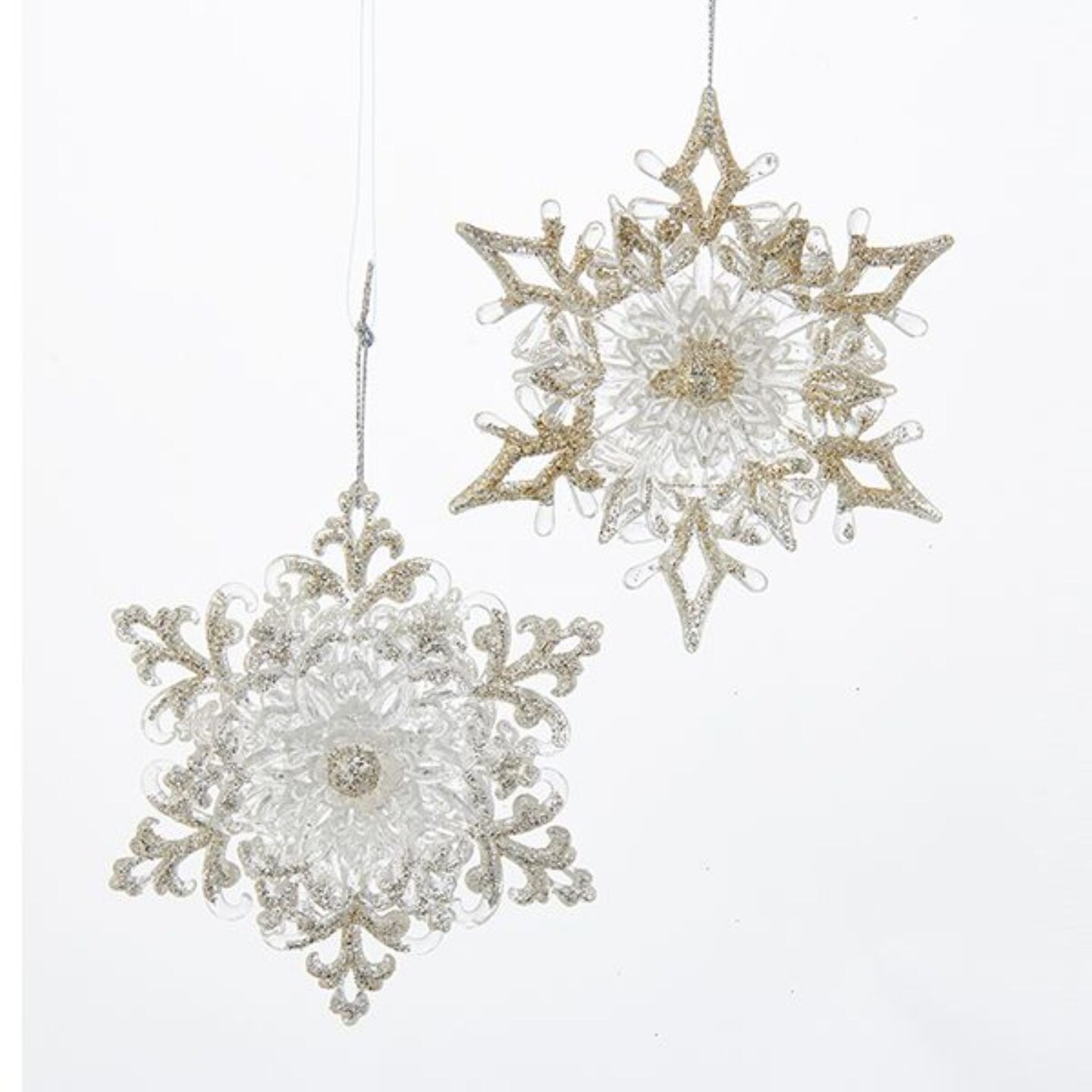 KSA Club Pack of 24 Seasons of Elegance Rococo Snowflake Christmas Ornaments 4.5&#x22;
