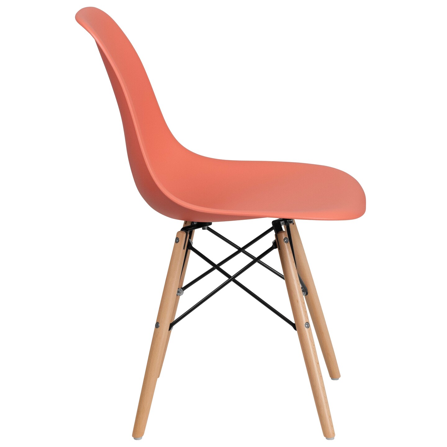 Merrick Lane Elton Series Polypropylene Accent Chair with Metal Braced Wooden Legs