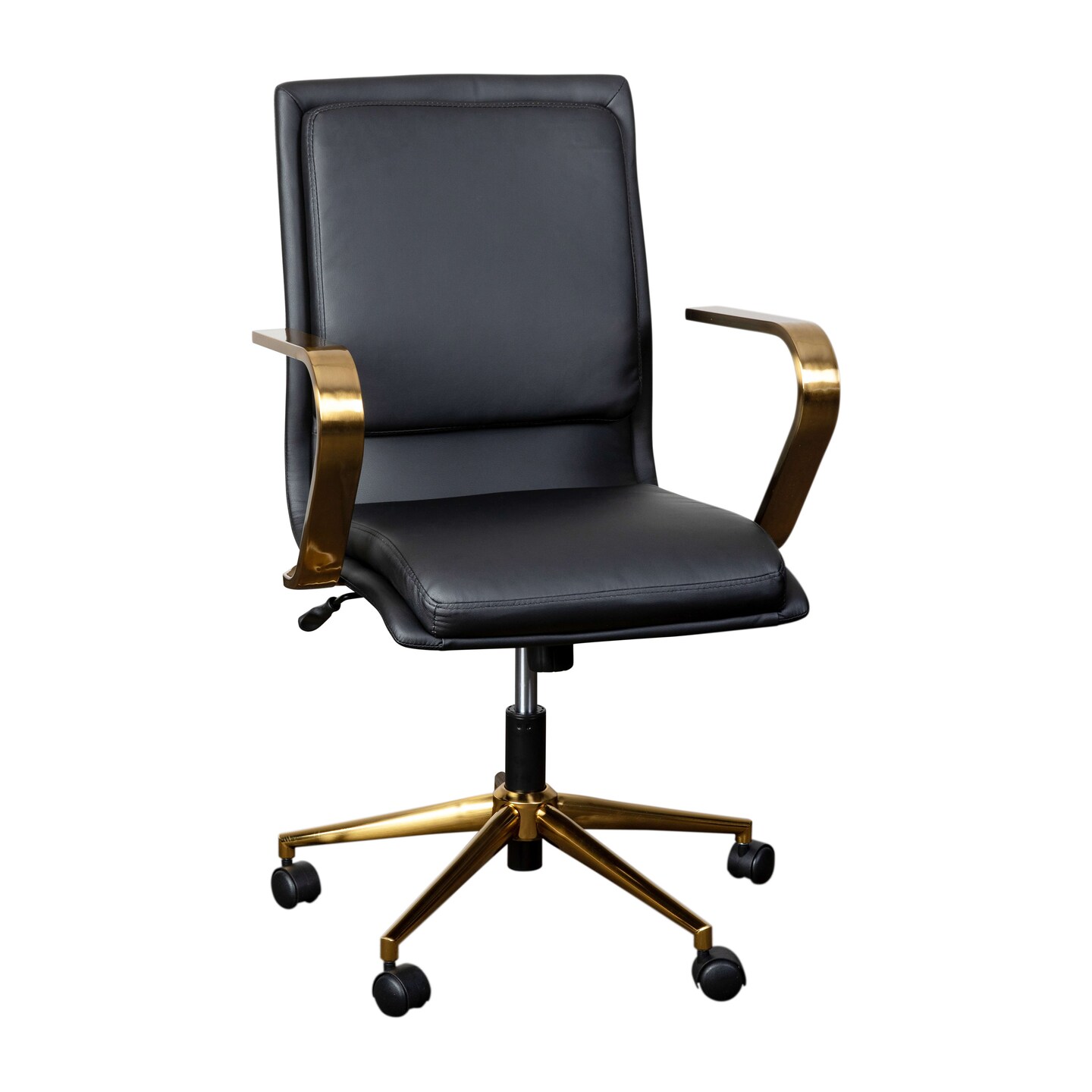 Merrick Lane Artemis Mid-Back Home Office Chair with Armrests, Height Adjustable Swivel Seat and Five Star Base