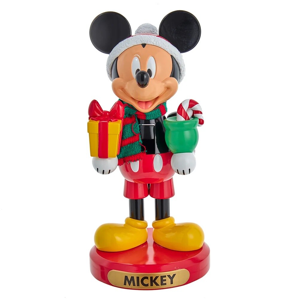 KSA 12.25&#x22; Red and Black Disney Mickey Mouse with Present Christmas Nutcracker