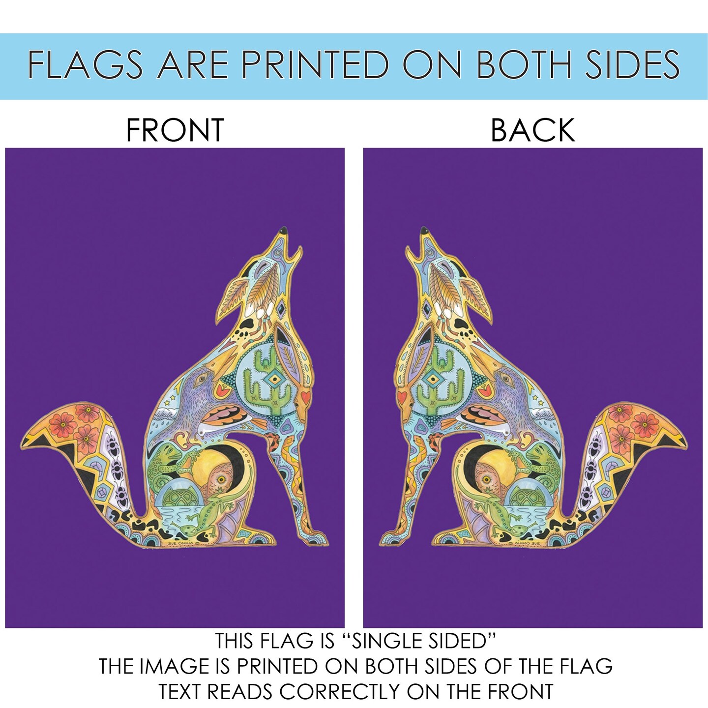 Animal Spirits- Howling Wolf Decorative Howling Wolf Flag