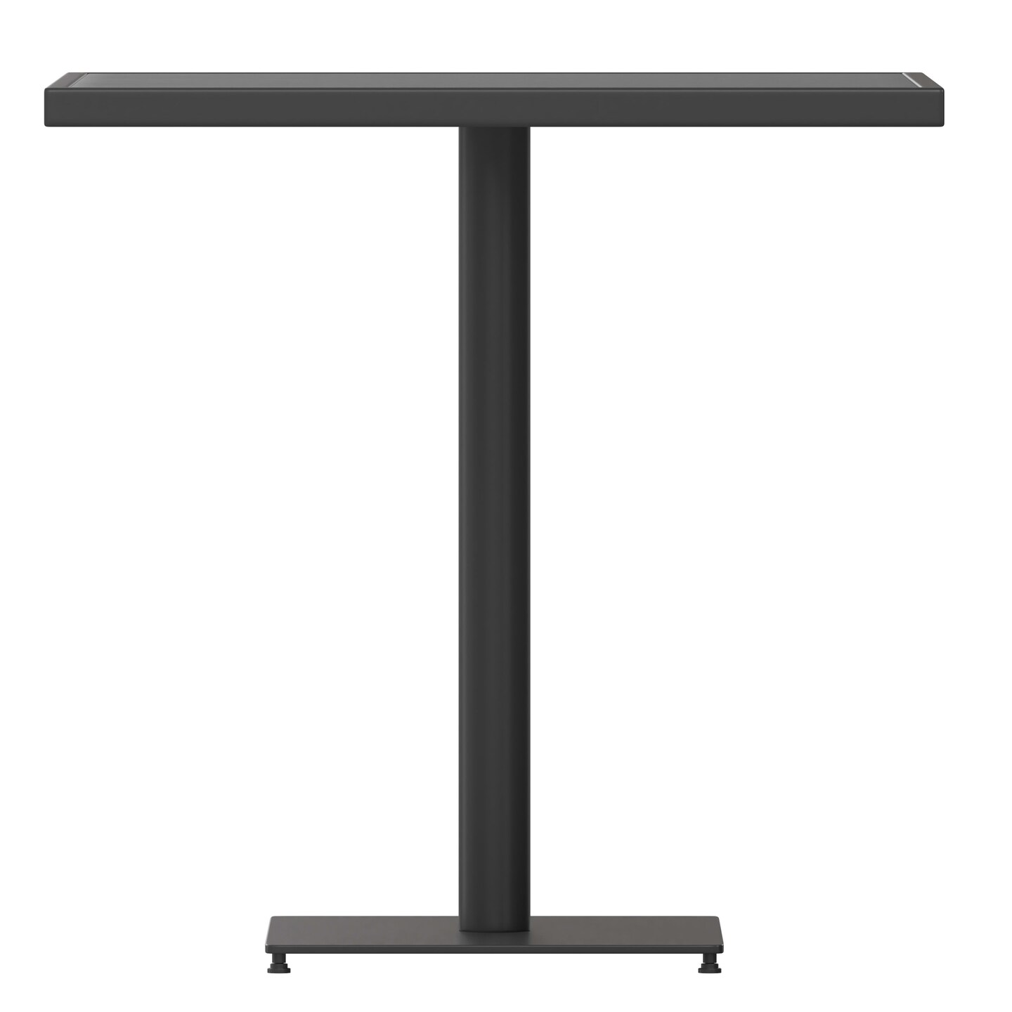 Merrick Lane Kersey Outdoor Patio Table All-Weather 30" Square Dining Table with Faux Teak Poly Slats - Steel Frame