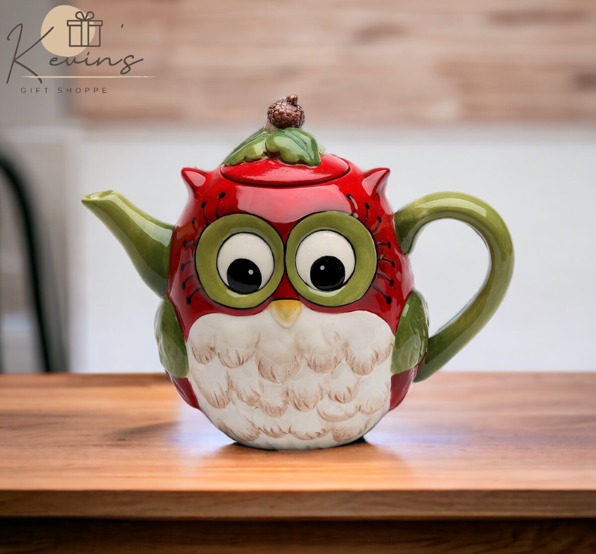 Hand Painted Ceramic Owl Teapot, Gift for Her, Gift for Mom, Tea Party D&#xE9;cor, Caf&#xE9; D&#xE9;cor, Farmhouse D&#xE9;cor