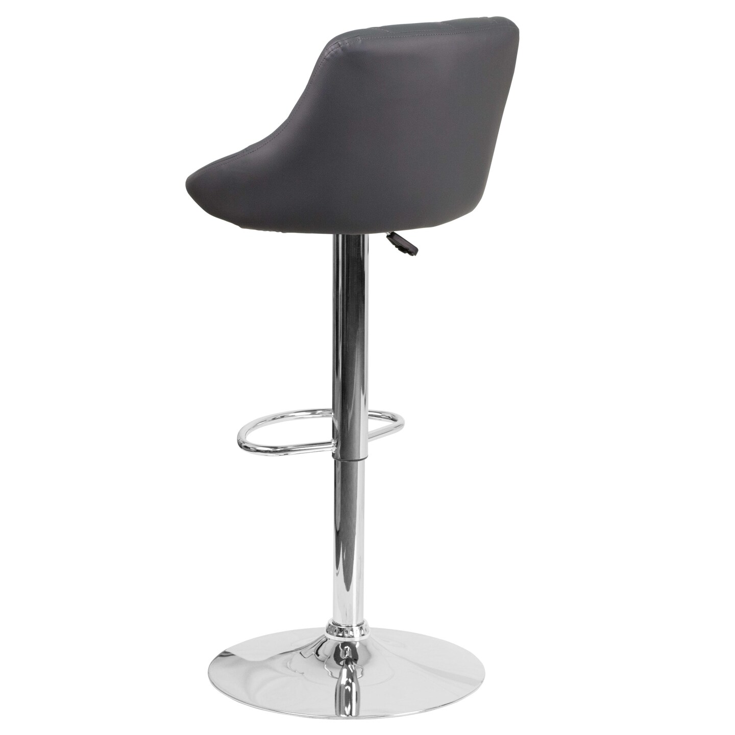 Emma and Oliver 2 Pack Contemporary Vinyl Bucket Seat Adjustable Height Barstool with Diamond Pattern Back and Chrome Base
