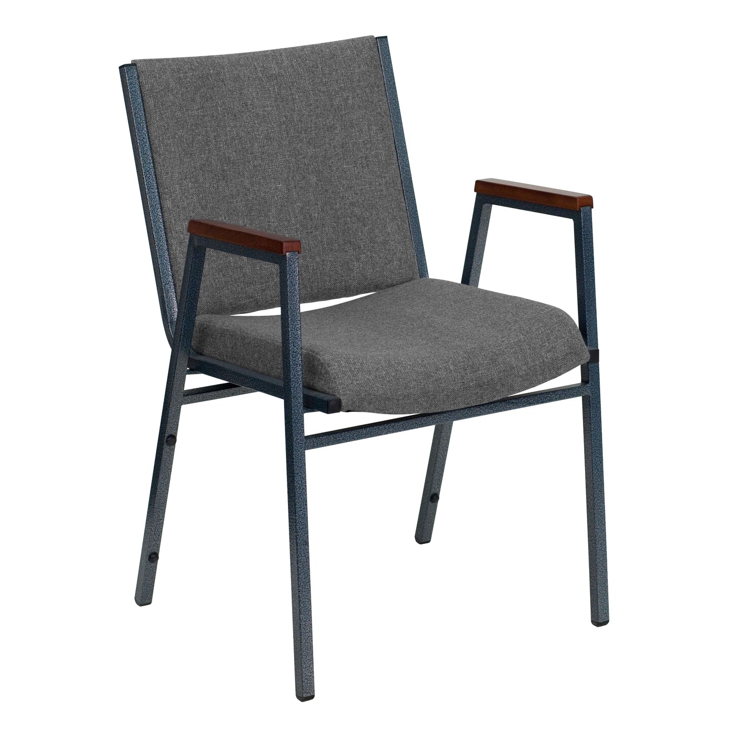 Emma and Oliver Heavy Duty Reception/Guest Stack Chair with Arms