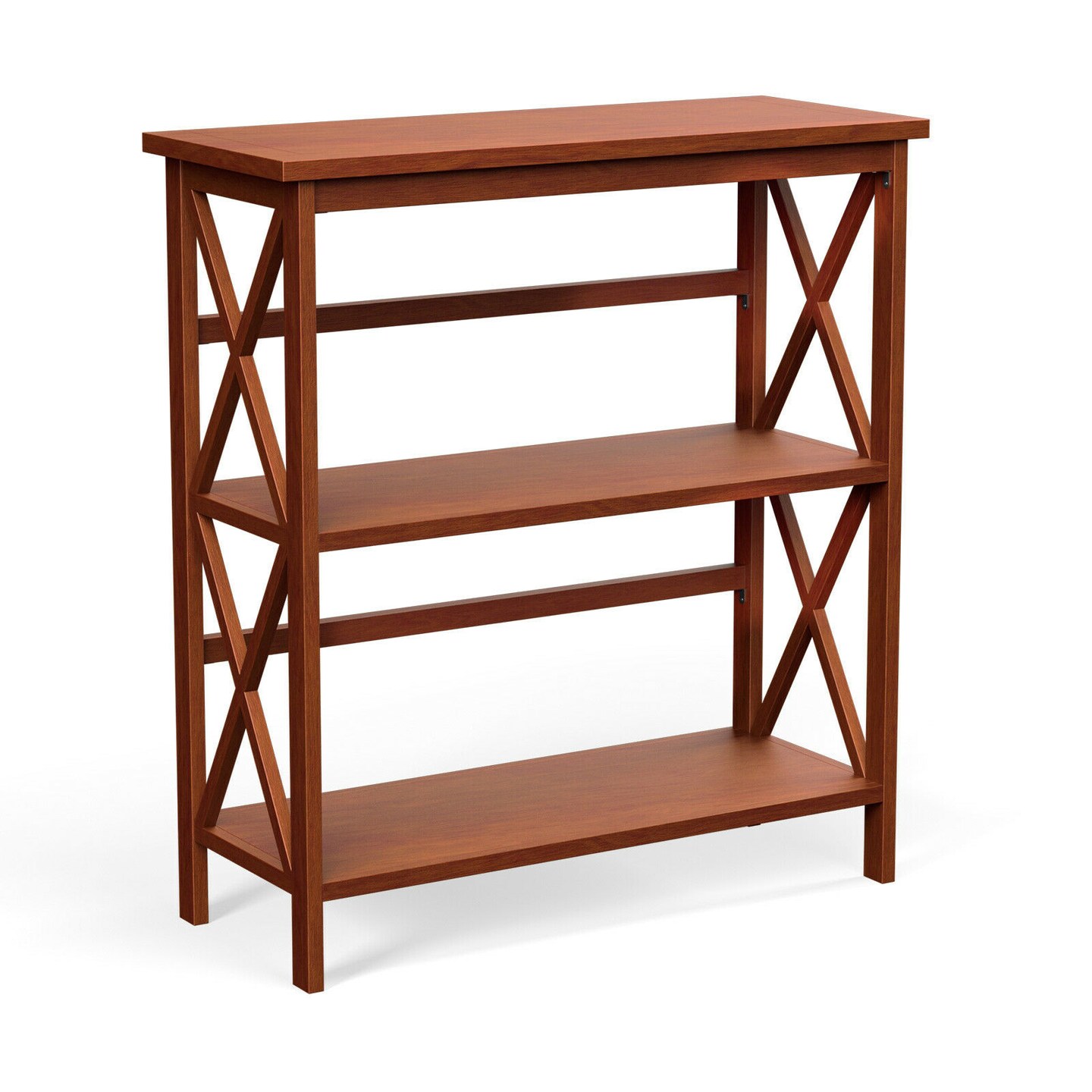 3-Tier Multi-Functional Storage Shelf Units Wooden Open Bookcase and Bookshelf