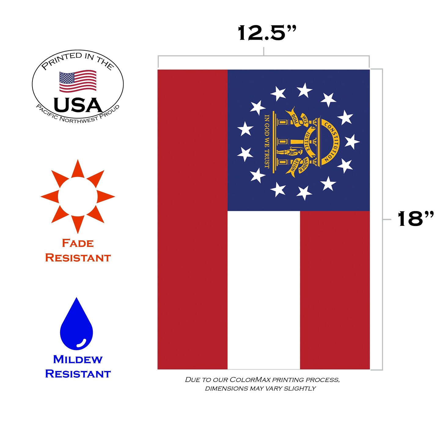 Georgia State Flag Decorative  Flag