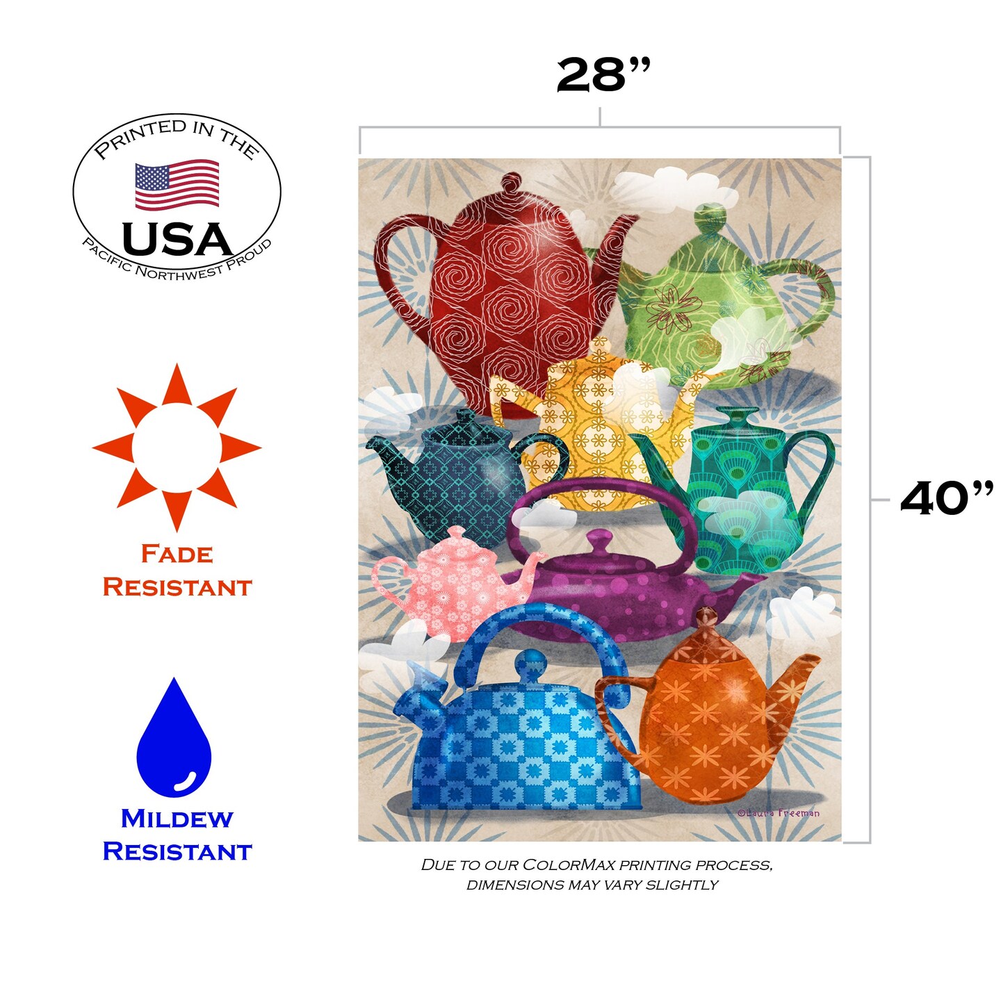 Ornate Teapots Decorative Teapot Flag