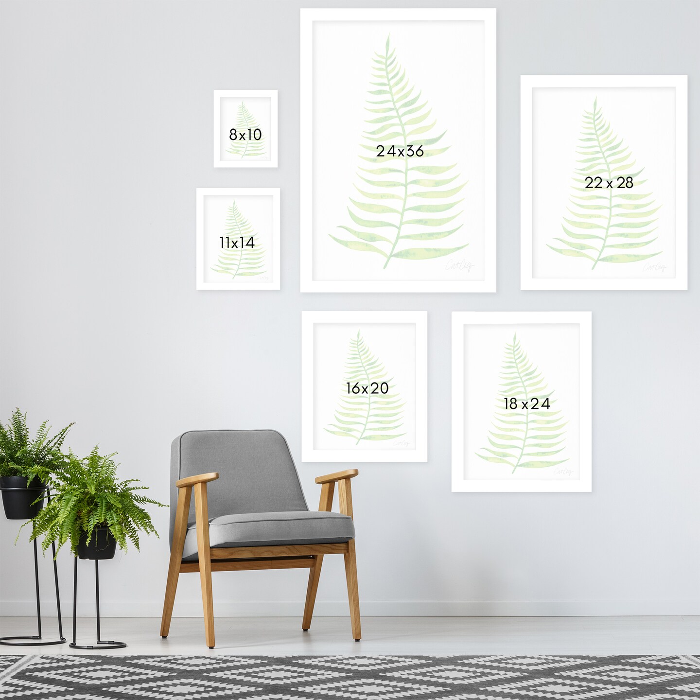 Palm Leaf Lime by Cat Coquillette Frame  - Americanflat