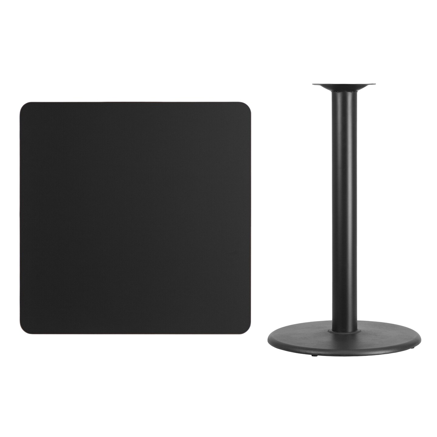 Emma and Oliver 36&#x22; Square Laminate Table Top with 24&#x22; Round Bar Height Table Base