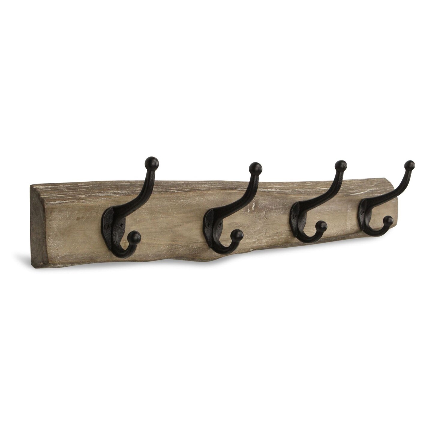 Contemporary Home Living 25 Brown and Black Rustic 4 Hooks Coat Hanger