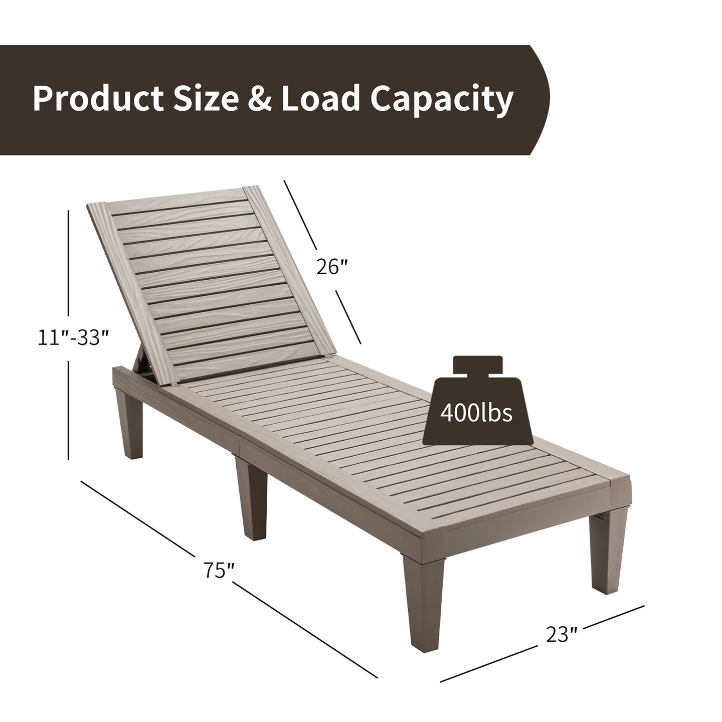 Costway Patio Lounge Chair Chaise Recliner Weather Resistant Adjustable Brown\Black