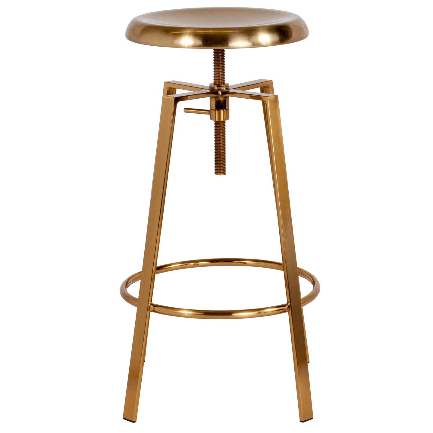 Merrick Lane Serling Series Industrial Style Bar Stool with Height Adjustable Swivel Seat