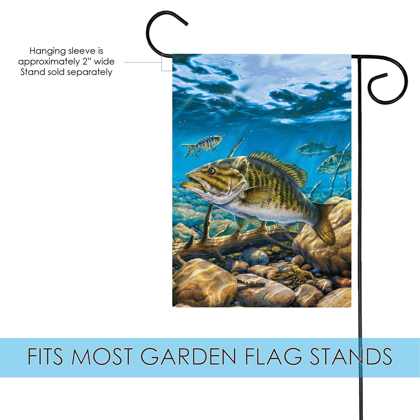 Smallmouth Bass Pond Decorative Fish Flag