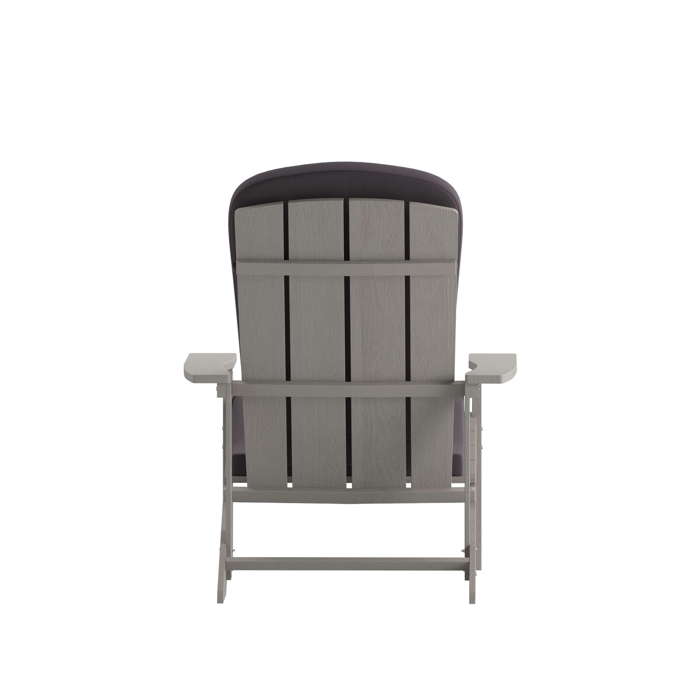 Merrick Lane Riviera Set of 2 Weather Resistant Adirondack Patio Chairs With Vertical Lattice Backs and Comfort Foam Cushions