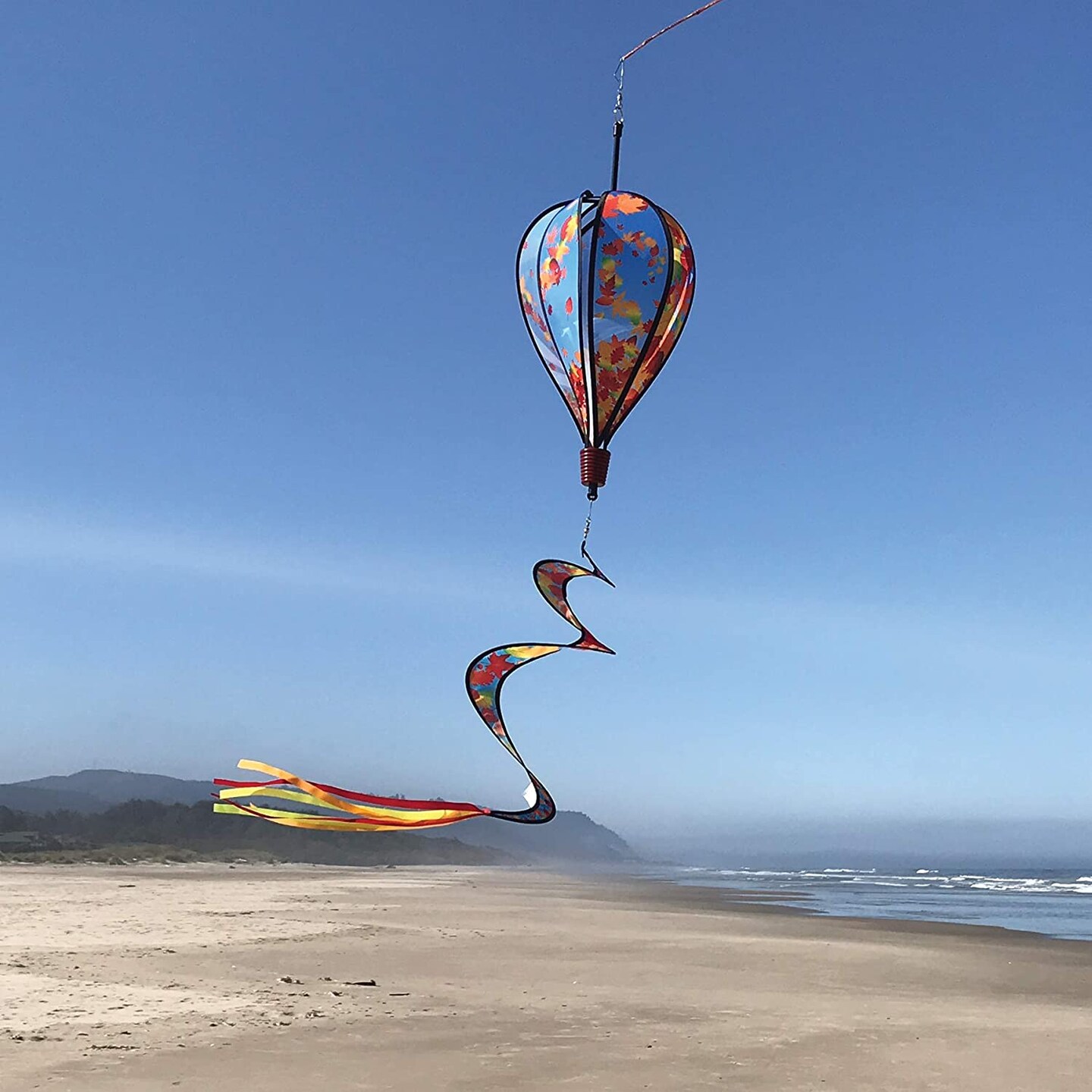 In the Breeze 0986 - Fall Leaves Hot Air Balloon - 6 Panel Spinning Balloon - Outdoor Fall Hanging Decoration