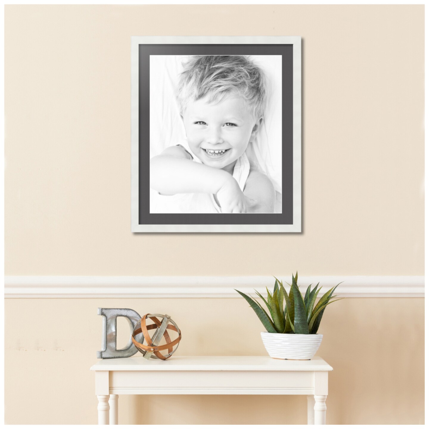 ArtToFrames 24x28&#x22; Matted Picture Frame with 20x24&#x22; Single Mat Photo Opening Framed in 1.25&#x22; White and 2&#x22; Mat (FWM-3966-24x28)