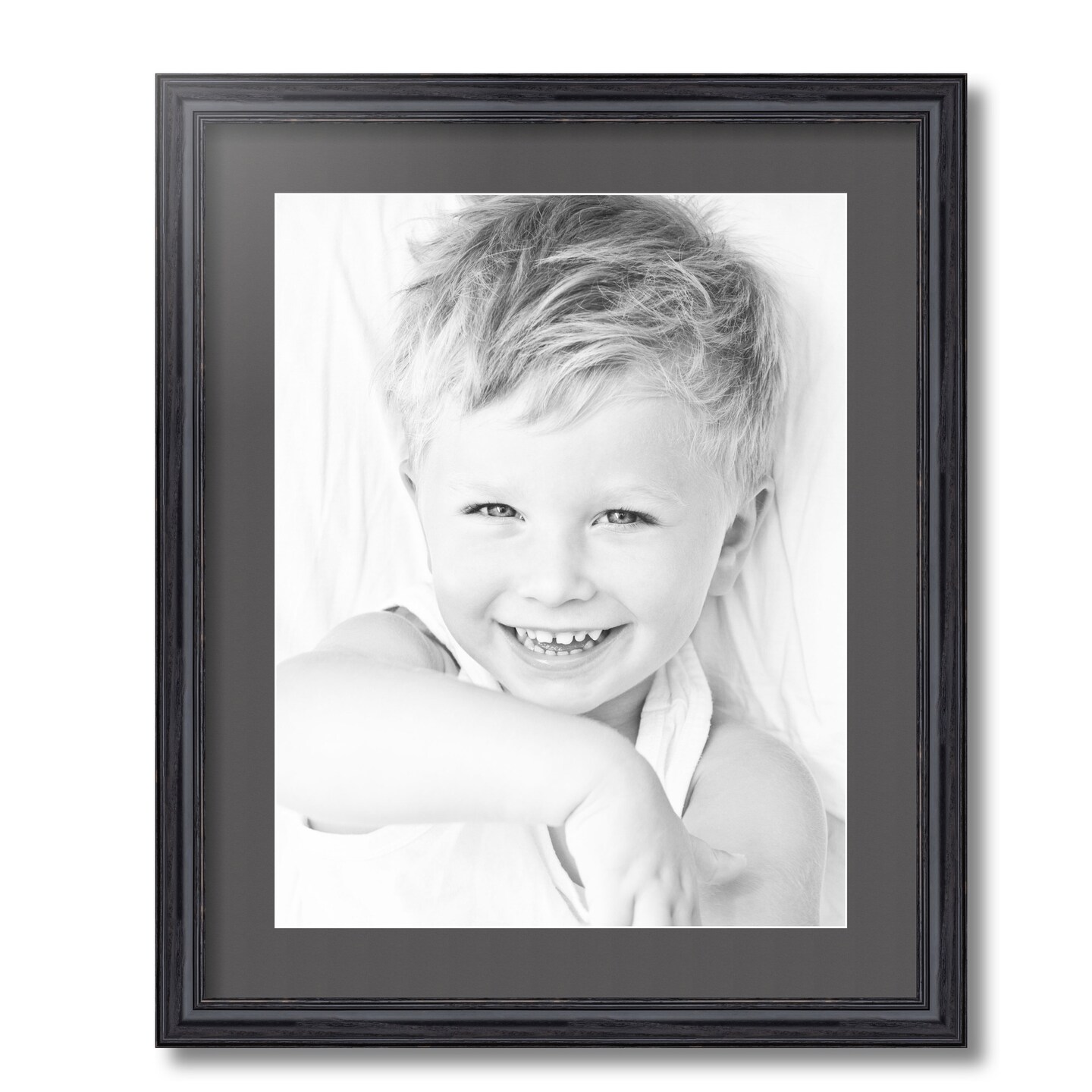 ArtToFrames 18x22" Matted Picture Frame with 14x18" Single Mat Photo Opening Framed in 1.25" Black and 2" Mat (FWM-4083-18x22)