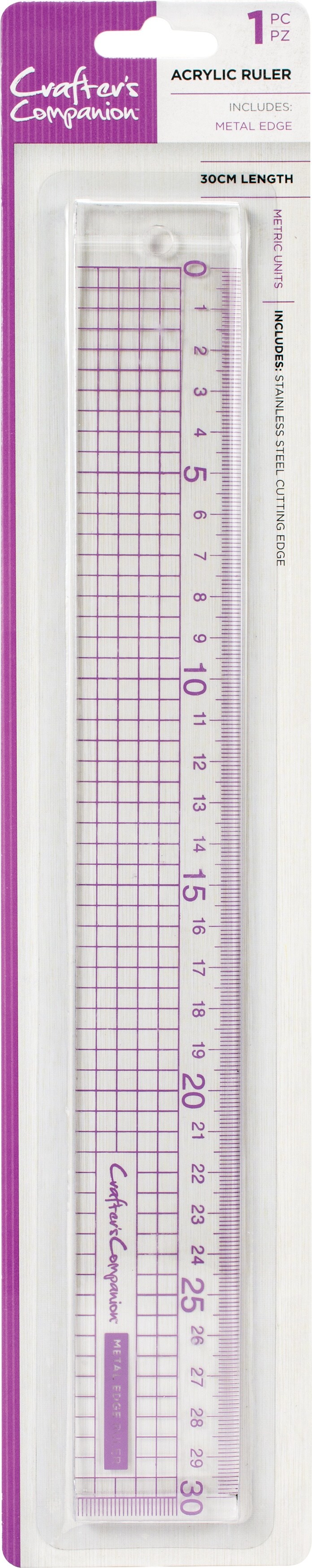 Crafter&#x27;s Companion Metal Edge Acrylic Ruler 30cm