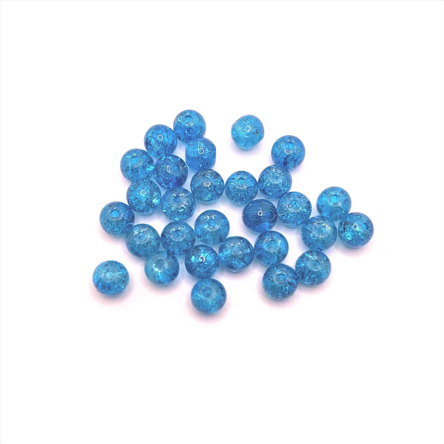 20 50 Or 100 Pieces 6 Mm Aqua Blue Glass Crackle Beads Michaels