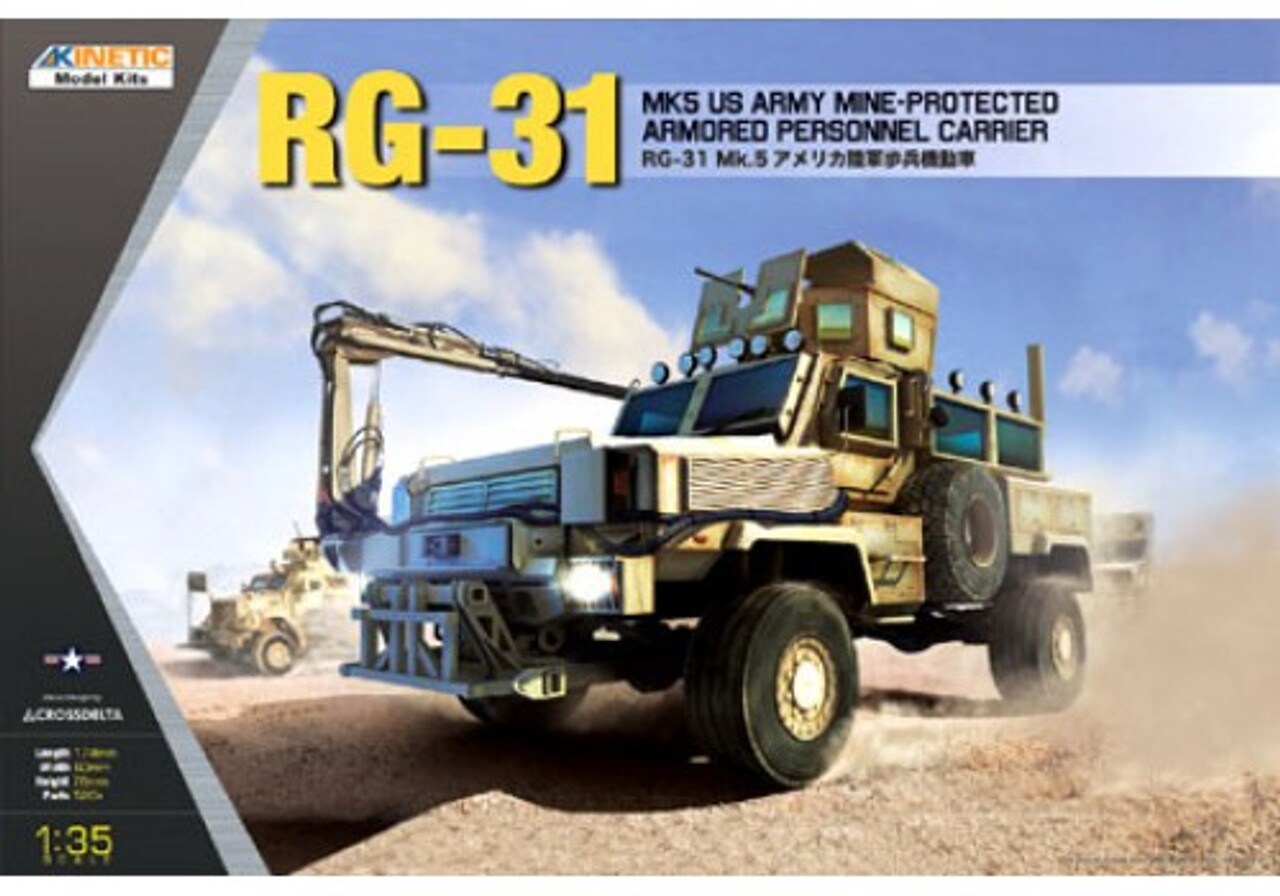 Kinetic  1/35 RG-31 MKS US Army Armored Personnel Carrier Plastic Model Kit Plastic Model