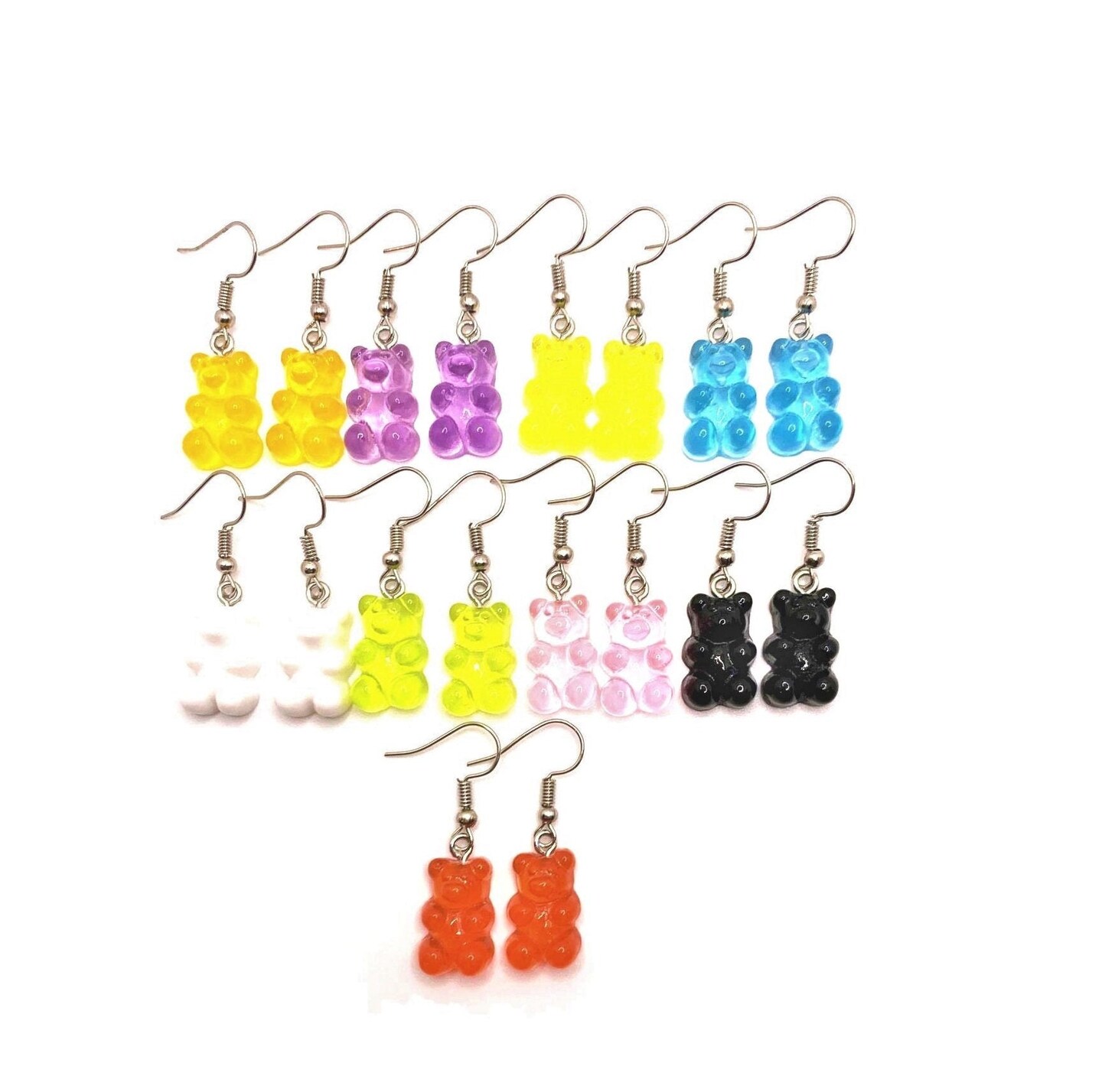 Full Set of Novelty Gummy Bear Earrings - 9 colors!