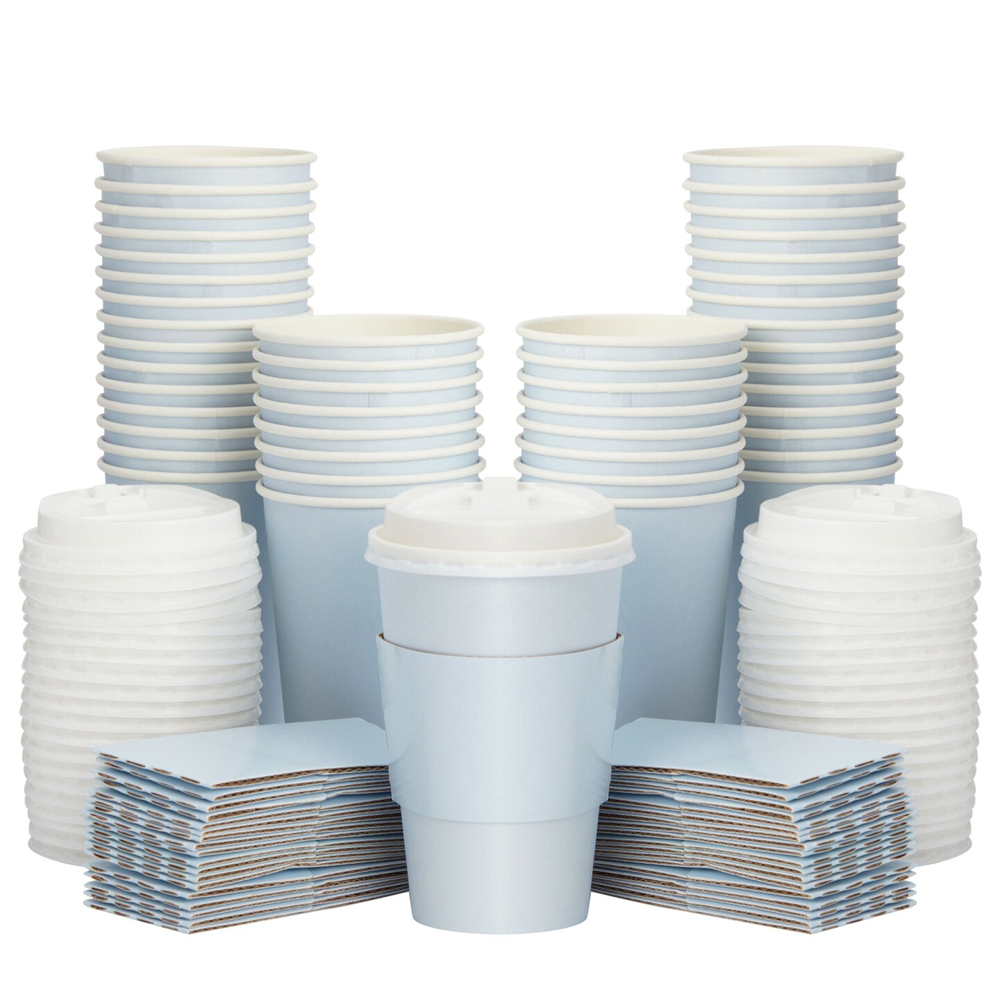 Blue Paper Cups Disposable Coffee Cups For Hot Drinks With Lids CHEAP Party  Cups