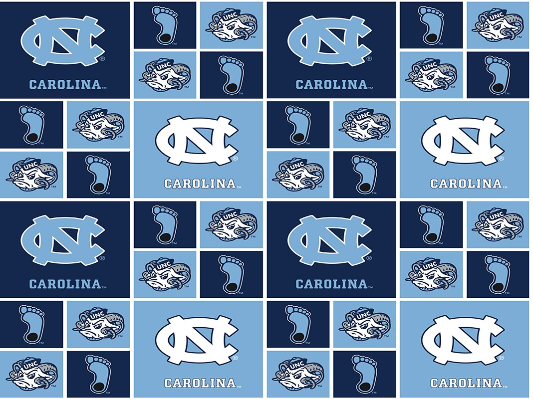 Sykel Enterprises-University of North Carolina Cotton Fabric-UNC Tar Heels Geometric Cotton Quilting Fabric